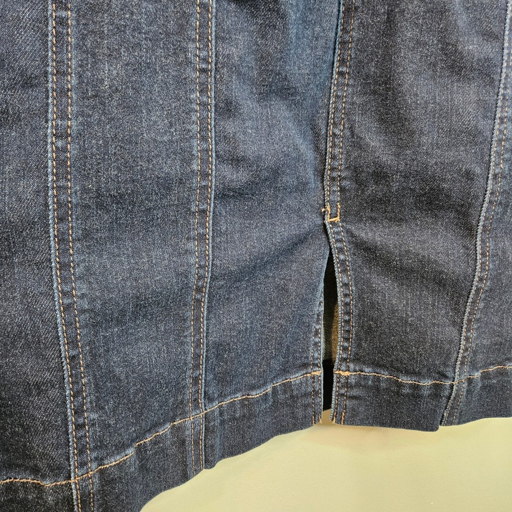 White House Black Market Dark Wash Denim Sleeveless Button Front Dress Size 6 - Picture 7 of 10